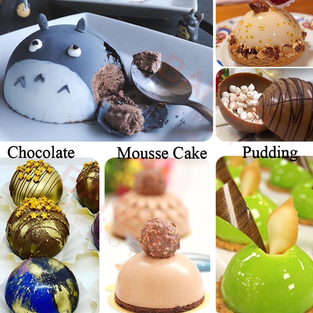 Pack of 6 Holes Hot Chocolate Bomb Silicone Dome Mold 2.55 Diameter