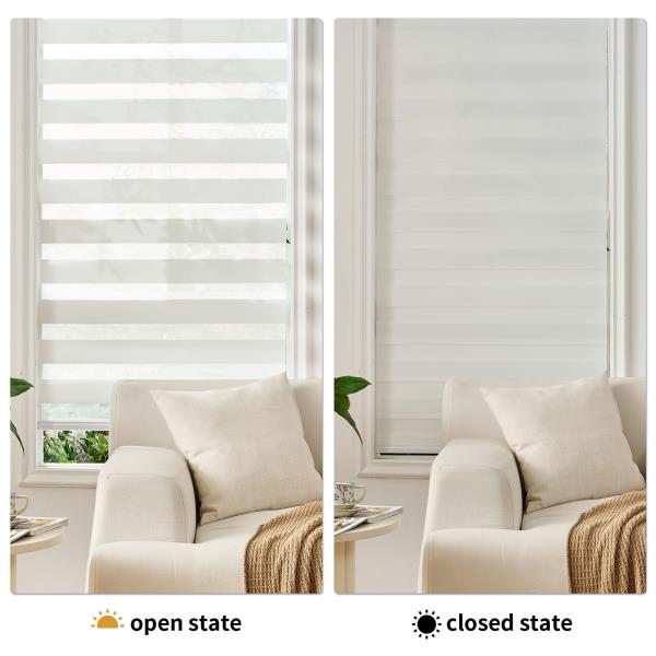 Zebra Roller Shades 36W x 72H White Dual-Layer Light Control Retail $49.00