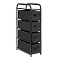 Black 4-Drawer Fabric Storage Tower Dresser
