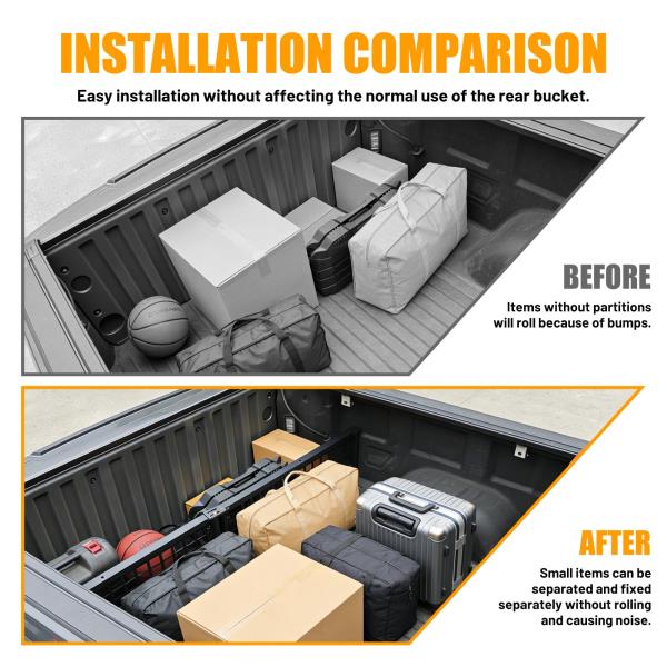 Truck Bed Divider Compatible with 2019-2025 Chevy Silverado&GMC Sierra 1500