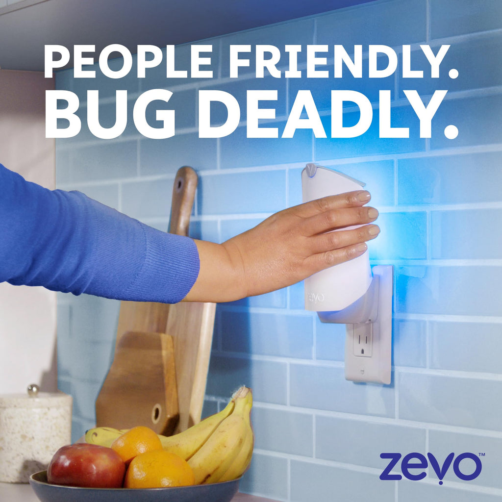 Open-Box New ZEVO Flying Insect Trap with Plug-In Blue  UV Light 3 Refills Retail $25.00