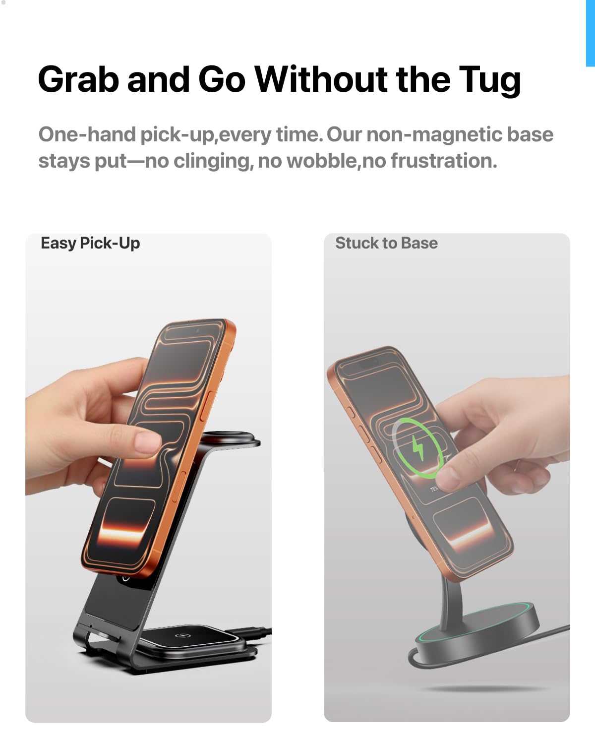 Aluminum 3 in 1 Wireless Charging Station for iPhone Apple Watch AirPods Silver Retail $37.00
