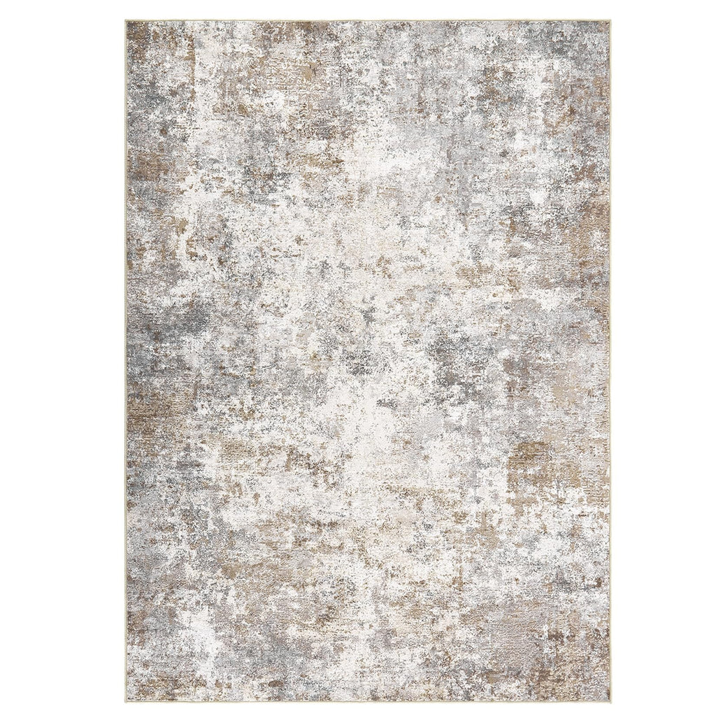 Washable Area Rug 8x10 Neutral Modern Abstract Soft Thin Non-Slip Brown Grey