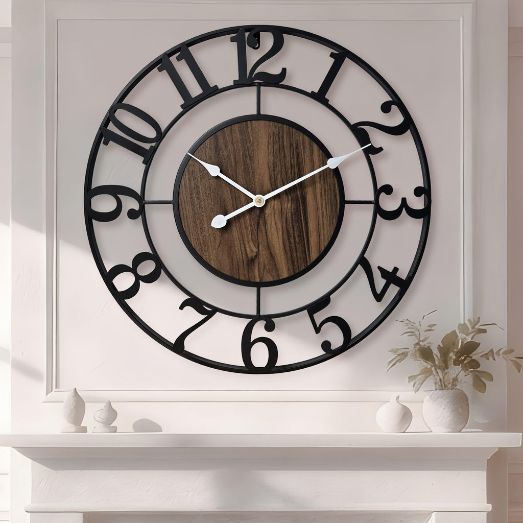 Open-Box New Tixmtry 20-Inch Silent Retro Metal - Wall Clock