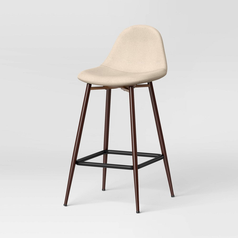 Copley Counter Height Barstool Cream Upholstered Metal Frame Retail $64.00