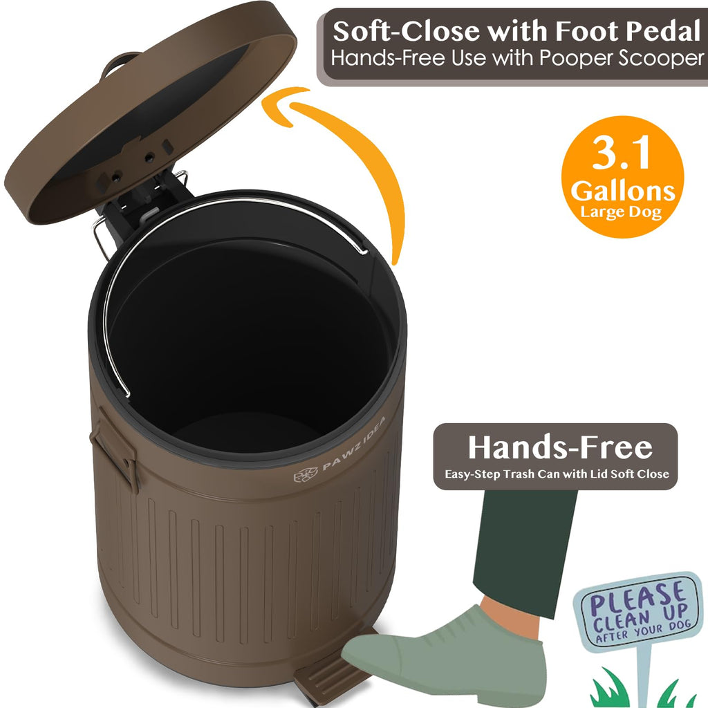 As-Is New PAWZIDEA 3.1 Gal Outdoor Odor Control Pet Waste Trash Can Retail $69.00