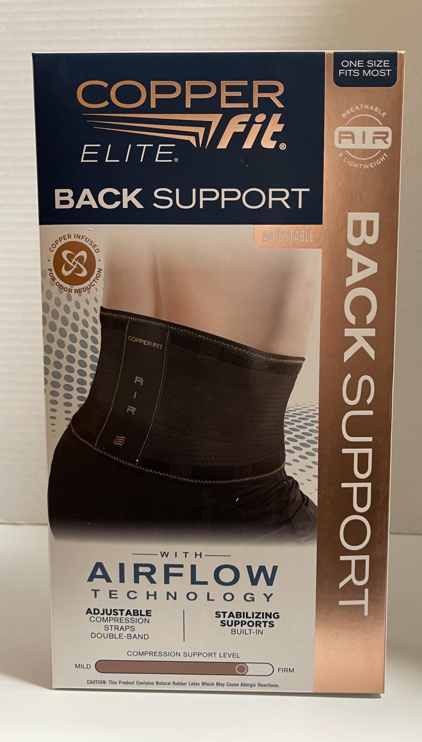 Copper Fit Elite Air Back Support Brace with Airflow Technology, Adjustable Compression Straps, Double Band, One Size Fits Most Retail $17.00