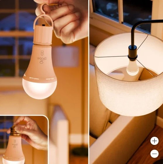 Open-Box New Globe LED Bulb with 60W Eq. 10 Hr Battery Backup 6-Count Retail $37.00
