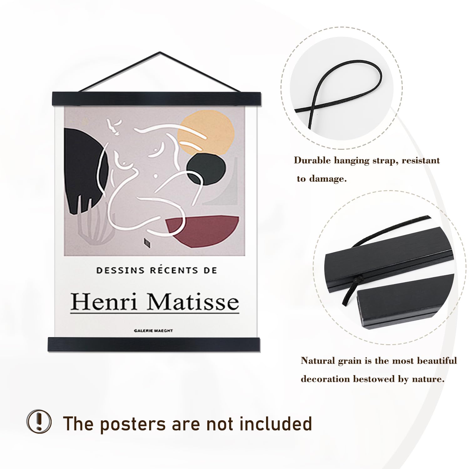 Artmag Magnetic Poster Hanger Frame, 23x35 23x34 23x23 Light Wood Wooden Magnet Canvas Artwork Print Poster Hangers Frames Hanging Kit (Black, 23") Retail $20.00