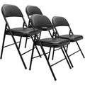 Black 4-Pack Vinyl Padded 30 Metal Folding Chairs