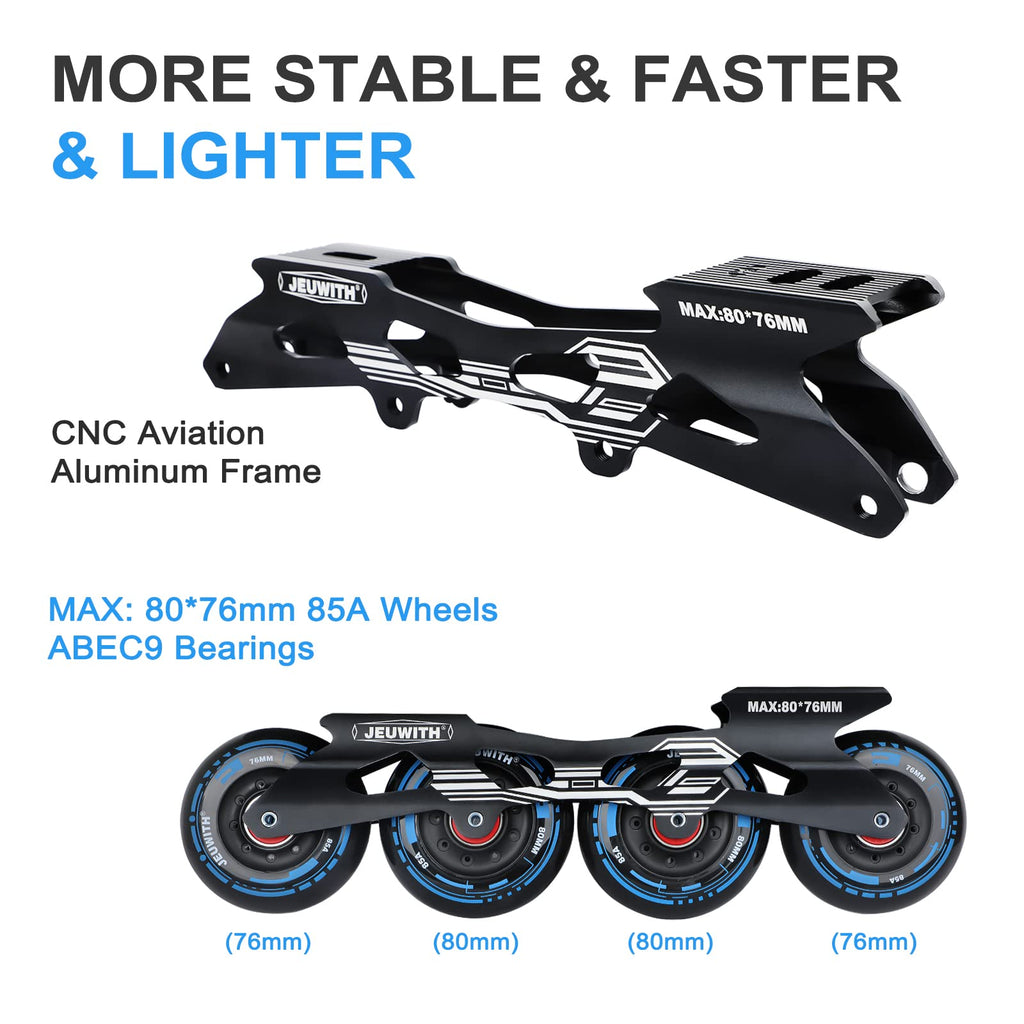 BlackBlue Unisex Racing Inline Skates with CNC Aluminum Frame Professional Fitness 85A Wheels