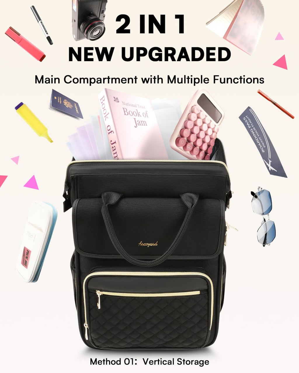 Open-Box New Arcoyard Rolling Laptop Backpack - Water-Resistant Travel For Women Retail $79.00