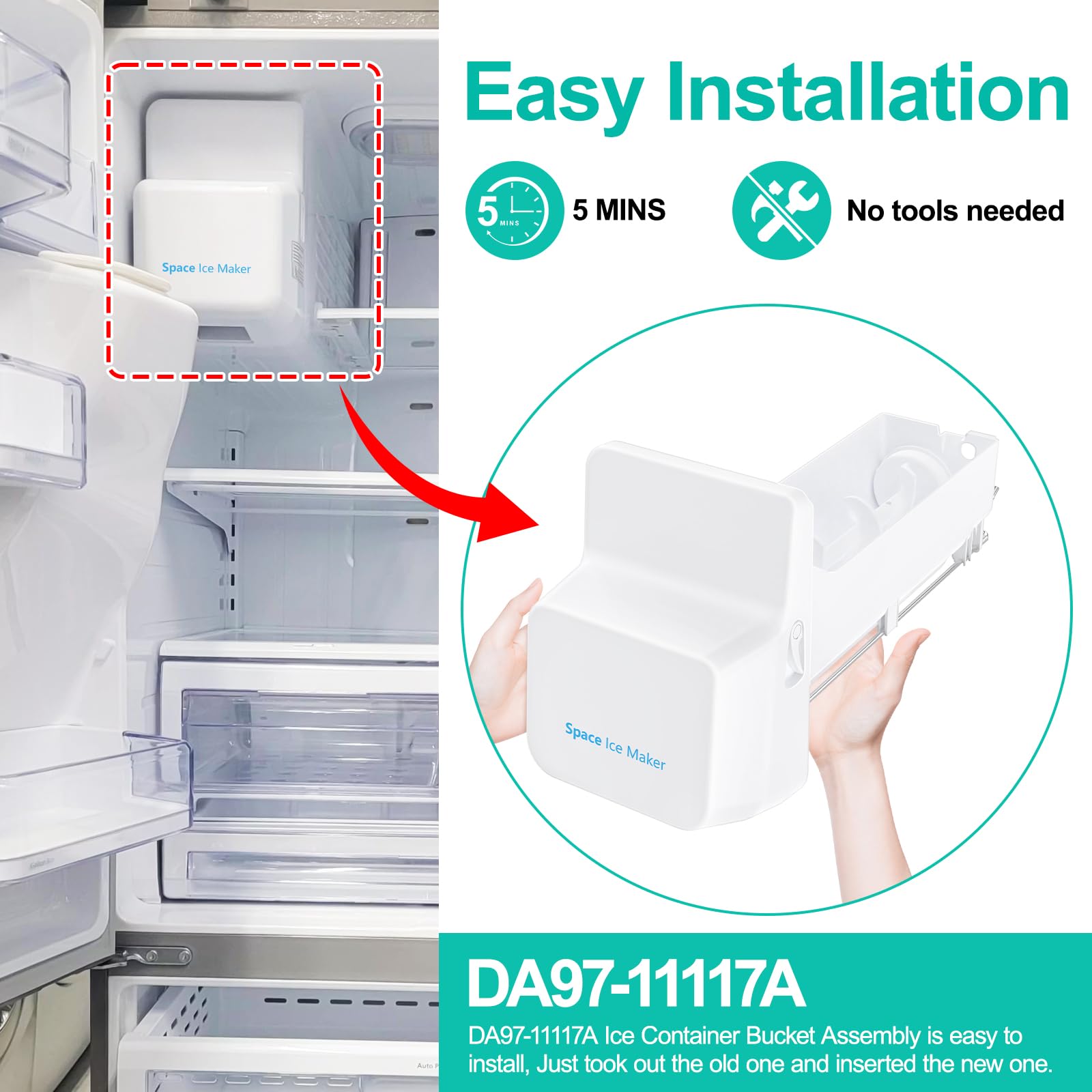 New As-Is Luckman DA97-11117A Ice Bin Replacement for Samsung Refrigerators. Retail $94.00