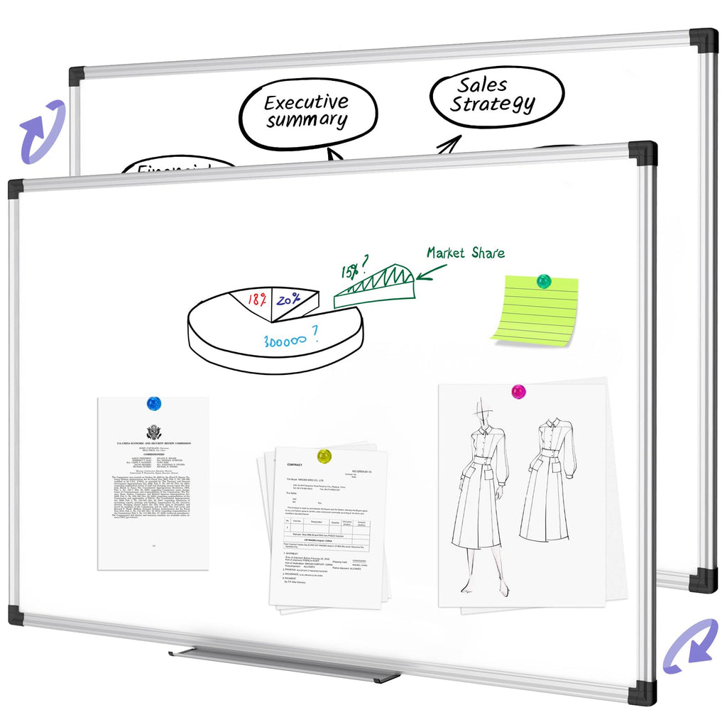 Open-Box New XBoard Magnetic Dry Erase Board 36 x 24 Double Sided Silver Frame Retail $33.00