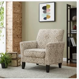 Laurens Modern Upholstered Accent Chair – Soft Fabric, Wood Legs