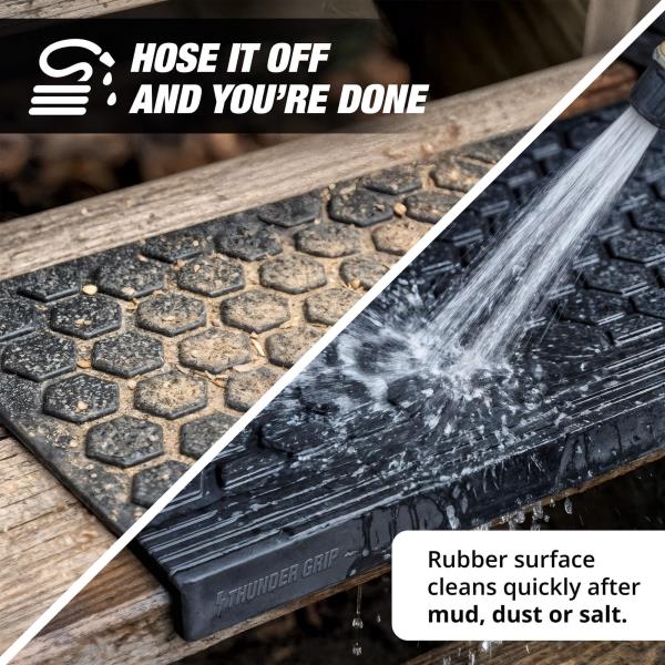 Rubber Stair Treads Outdoor 35x10 5-Pack Non-Slip Weather Resistant Step Mats Black
