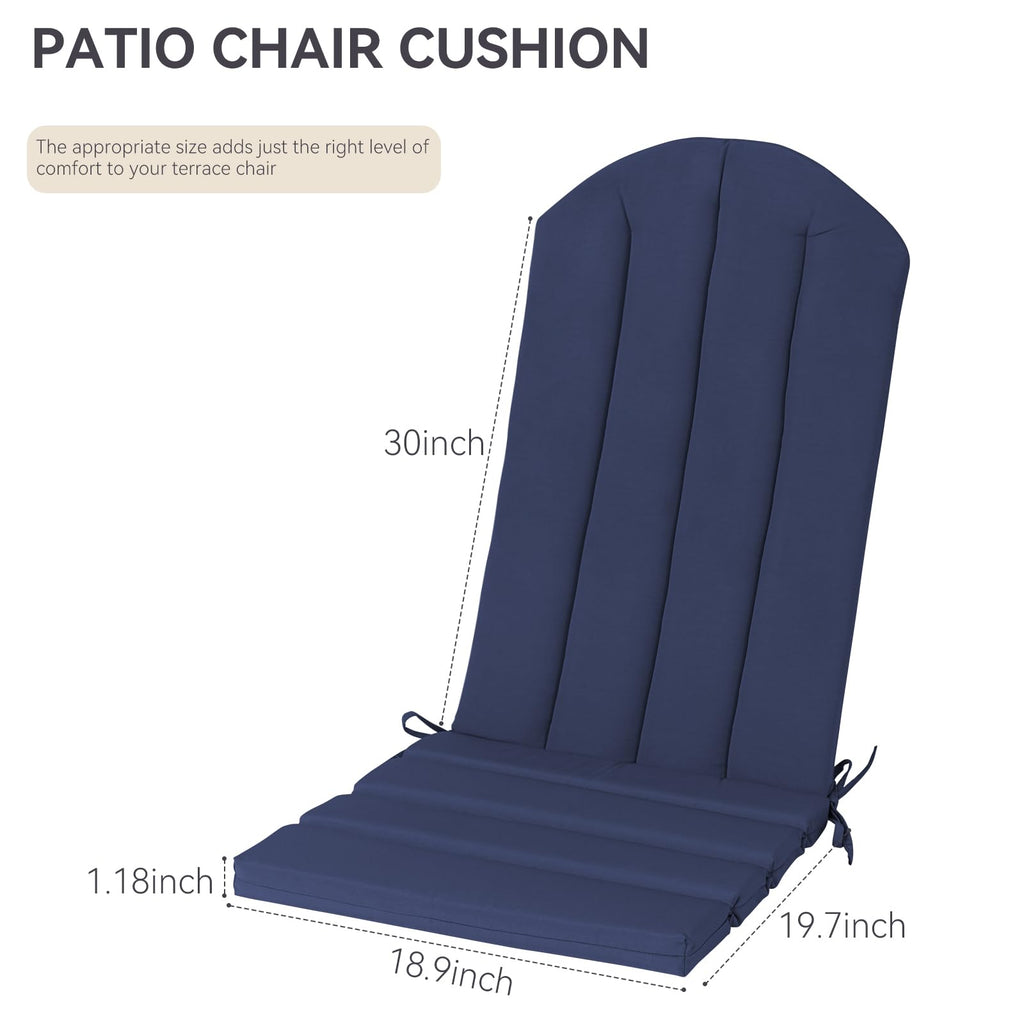 Adirondack Chair Cushion Set of 2 19.7x18.9x1.5 Inch Navy $42.00