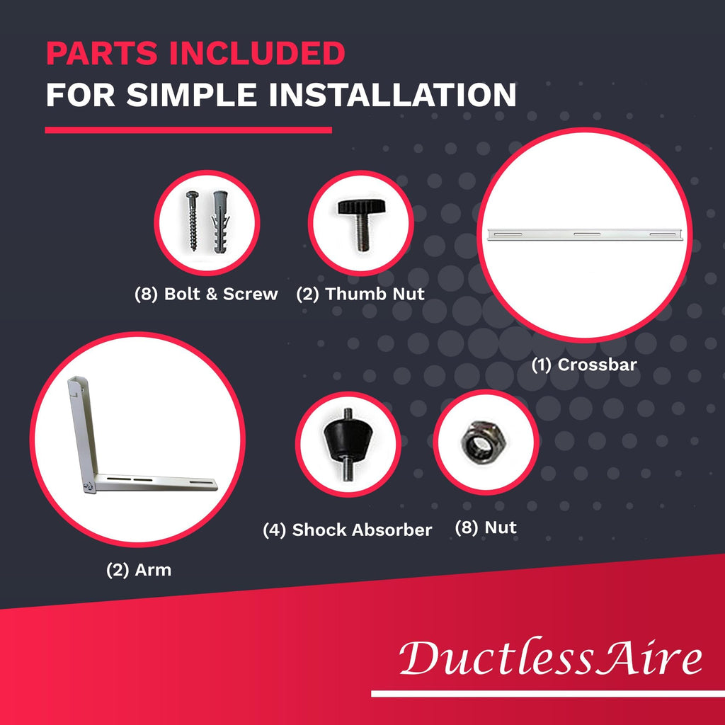 DuctlessAire Outdoor Wall Bracket - Mini Split Mounting Bracket - Ductless Air Conditioner Wall Mount - Mini Split AC/Heating System Accessories for Window AC, HVAC, Heat Pump & More (9000-36000 BTU) Retail $32.00