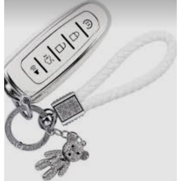 Sparkling Teddy Bear & Car Key Fob Charm Set