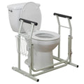 Drive Medical Freestanding Toilet Safety Frame Grab Bar Rail White