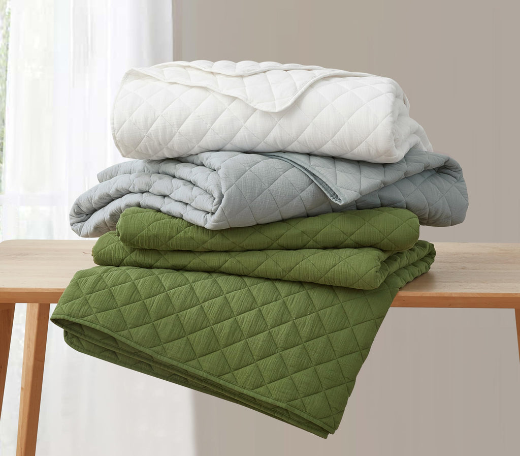 Chezmoi Collection 3-Piece Cotton Gauze King Quilt Set, White Soft Washed Cotton Gauze Bedspread, Lightweight Breathable Reversible 180GSM Fill for All Season Retail $94.00