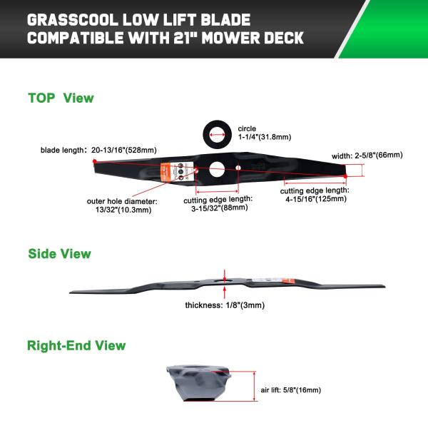 Grasscool HRR2169VKA HRN216 Honda Lawn Mower Mulching Blades Replacement Retail $38.00