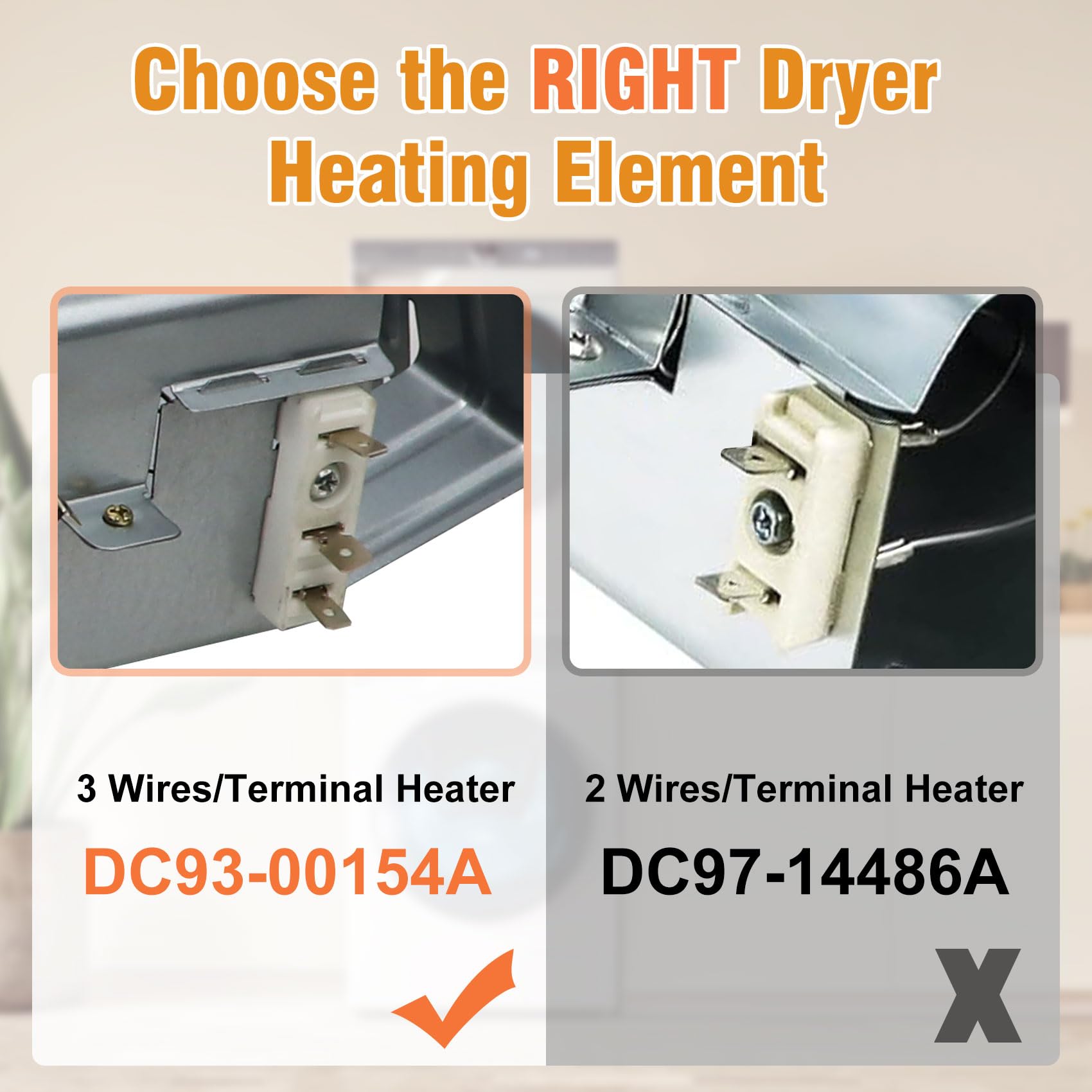 Samsung Compatible 3-Wire Dryer Heating Element DC93-00154A