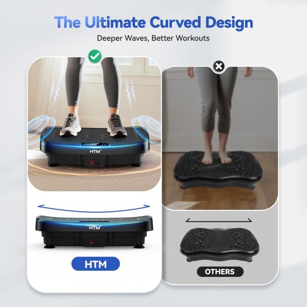 Vibration Plate Exercise Machine 330lbs Capacity 120 Speed Levels 5 Program Modes Black