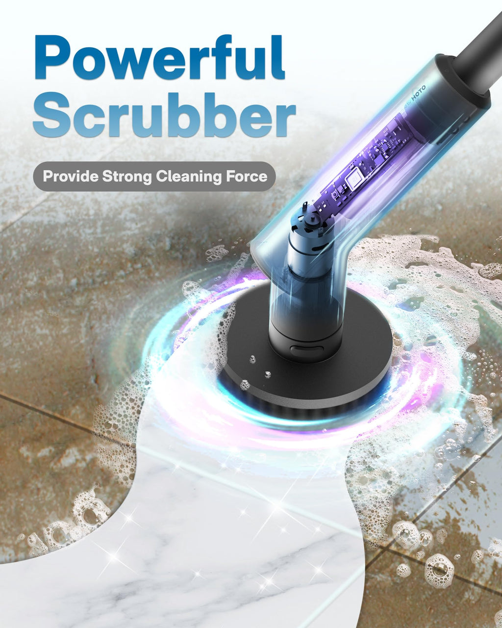 Cordless Electric Spin Scrubber IPX7 Waterproof Long Handle 6 Brush Heads Grey Black Retail $129.00
