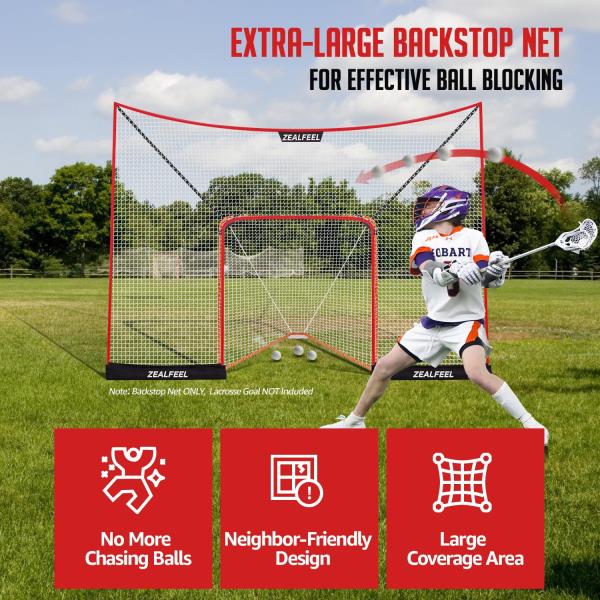 Lacrosse Backstop Net 14x10FT Extra-Large Shooting Coverage