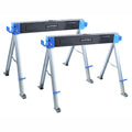 Heavy Duty Folding Sawhorse 2200 lb Capacity Twin Pack Blue KF3005