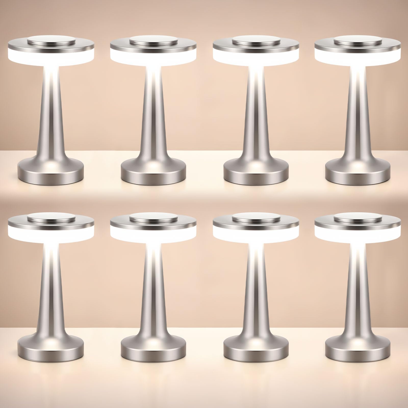 Gold Cordless LED Dimmable Touch Sensor Portable Table Lamp