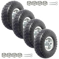 4-Pack 10-Inch Solid Rubber Tire Wheels 4.103.50-4 Flat-Free Replacement 58 Bearings