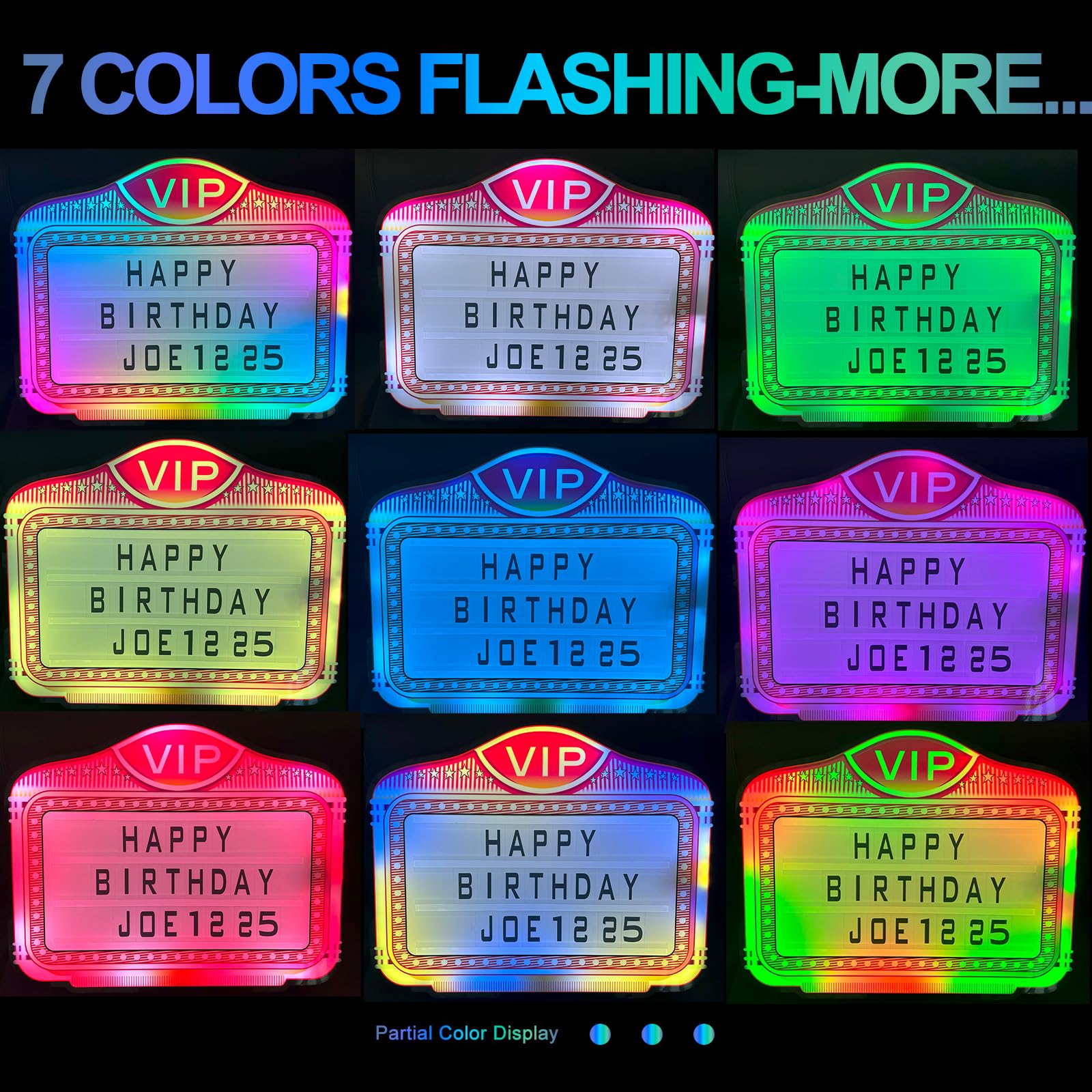 Bottle Service Sign, VIP LED Letter Bottle Presenter, Color Display Lights with 4 Sets Letters & 1 Numbers Kit, Hand Holding Light Box Sign for Party, Bar & Night Club (vip)