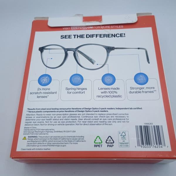Foster Grant Design Optics 3-Pack Reading Glasses 3.00