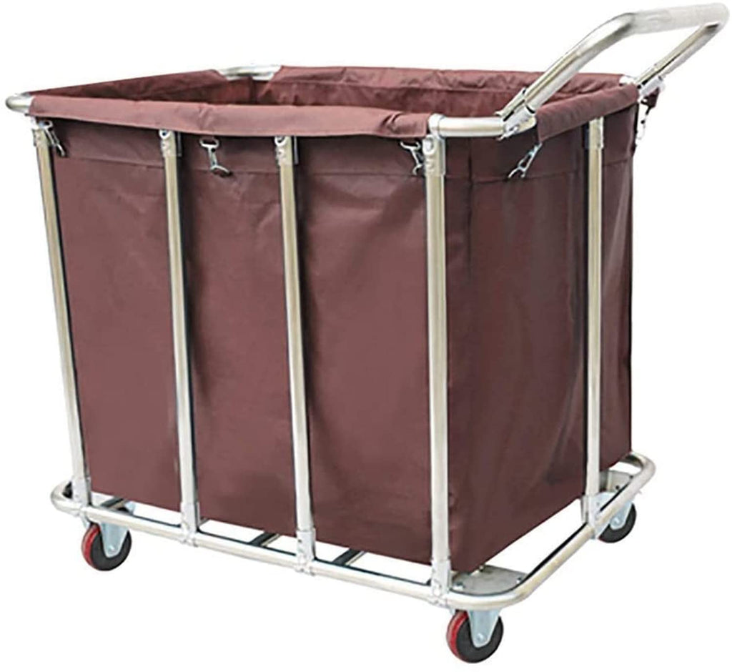 New frides 400L Heavy Duty Stainless Steel Rolling Commercial Laundry Cart with Removable Waterproof Canvas Liner - 440lbs Load Retail $179.00