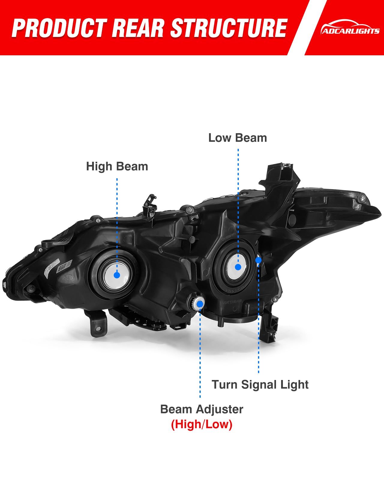 Headlight Set for Nissan Altima 2013-2015 Chrome