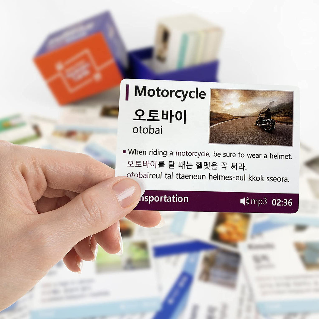Open-Box New Wisdom Flashcard Learn Korean Vocabulary - 225 Cards Audio File Water-Resistant Retail $26.00