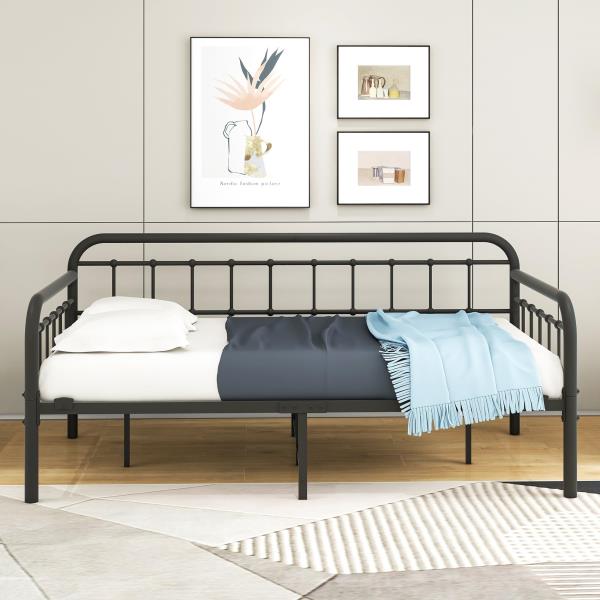 Metal Twin Daybed Frame Black Sanded 78.35L x 40.16W x 35.63H