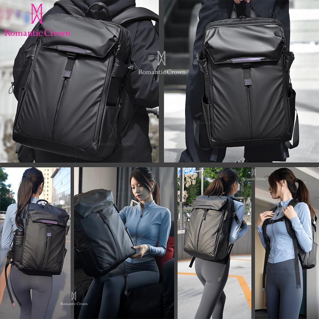 Mens Black Leather Multipurpose Backpack - Waterproof  Reflective Retail $39.00