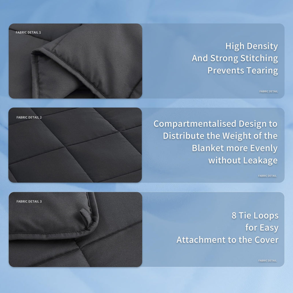 Adult 20lb Weighted Blanket 60x80 Queen Dark Grey Cooling Microfiber Glass Beads