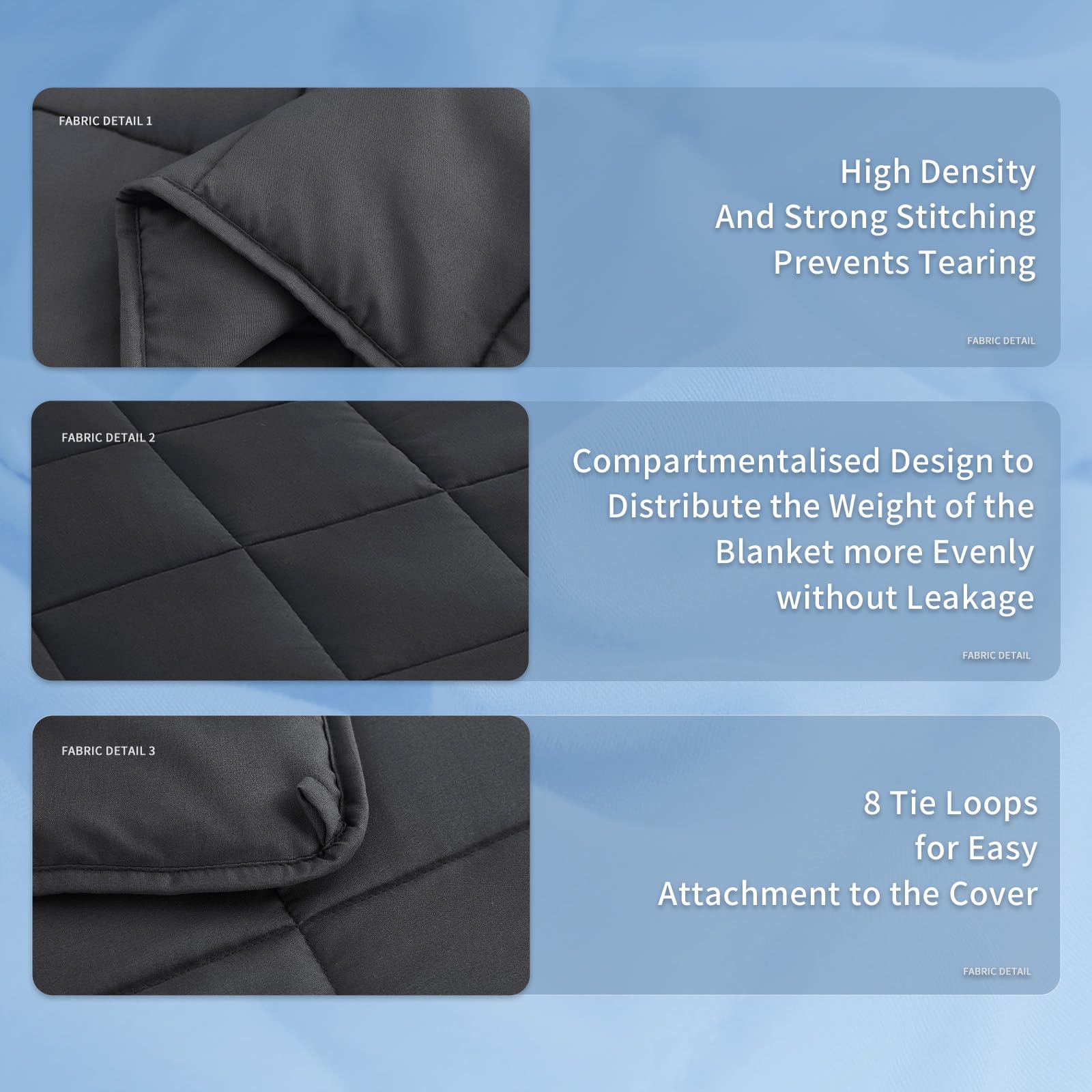 Adult 20lb Weighted Blanket 60x80 Queen Dark Grey Cooling Microfiber Glass Beads