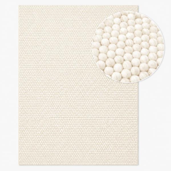 Scandilivin Homes 100% Wool Hand Woven Knit Popcorn Rug (6'x9' - Ivory) Retail $234.00