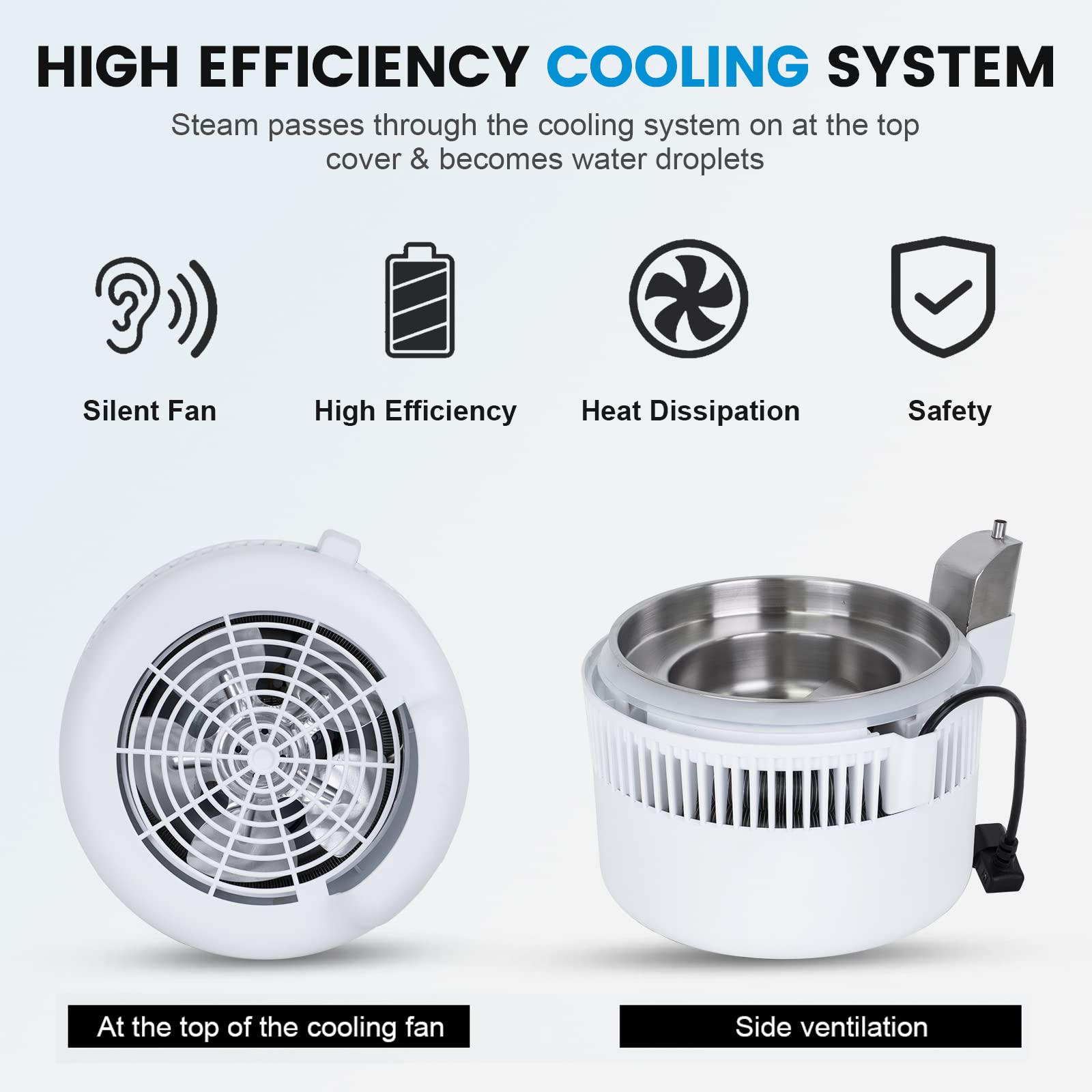 White 4L 750W Stainless Steel Water Distiller Machine