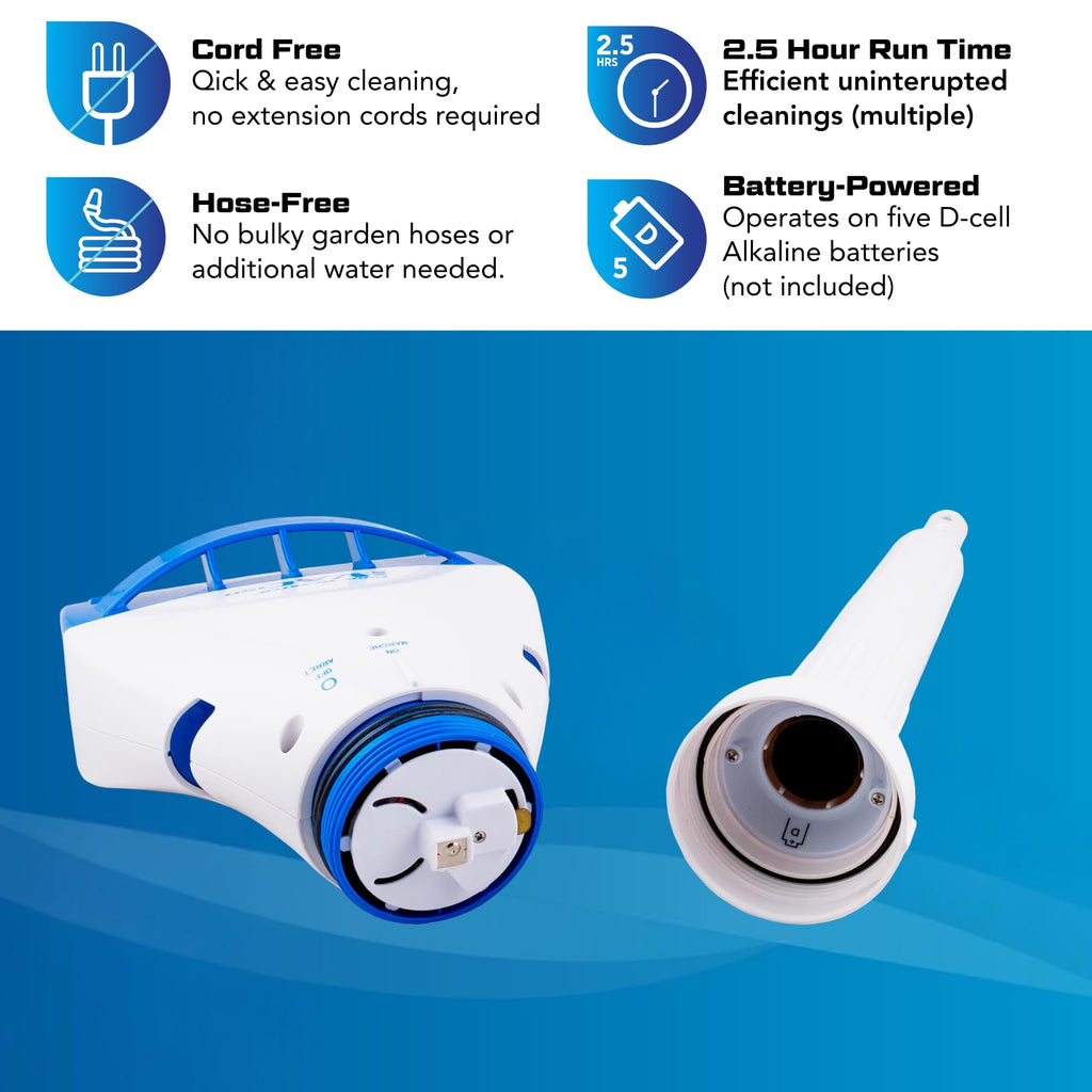 Aqua Broom Sweep XL Cordless Rechargeable Pool  Spa Vacuum - Blue  Green 40 Min Run Time