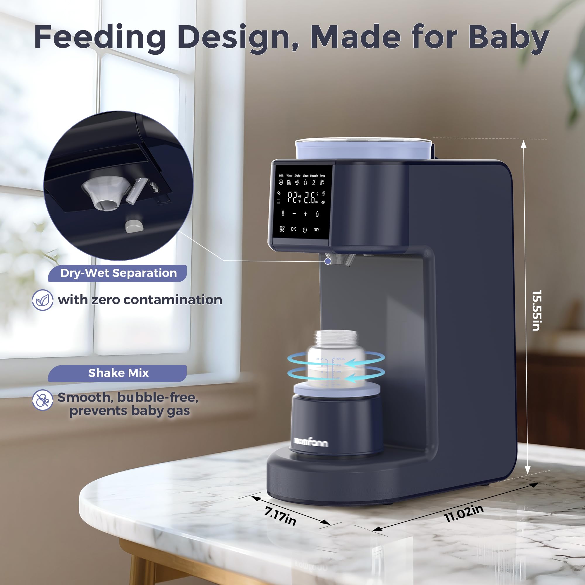 As-Is New MOMFANN Automatic Baby Formula Maker - 2-Min Quick Mix with Temp Control Retail $159.00