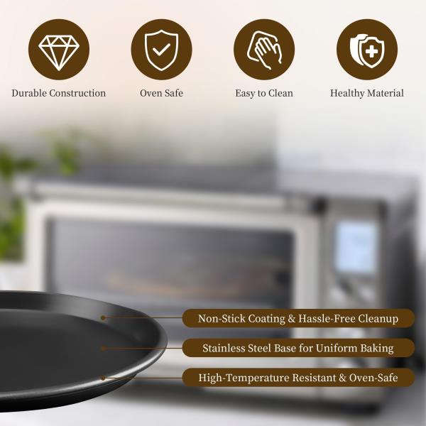 -Pack 13 Inch Round Non-Stick Pizza Pan for Breville Smart Ovens