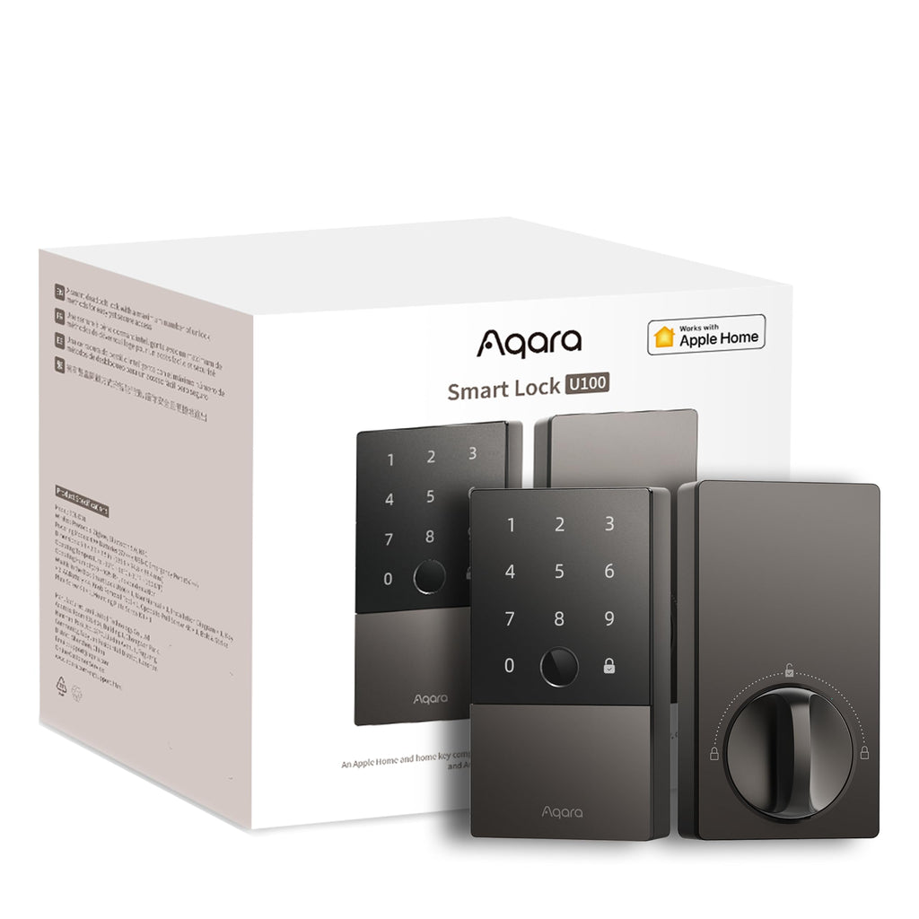 U100 Smart Fingerprint Keyless Entry Door Lock with Apple Home Key Touchscreen Bluetooth Gray Retail $134.00