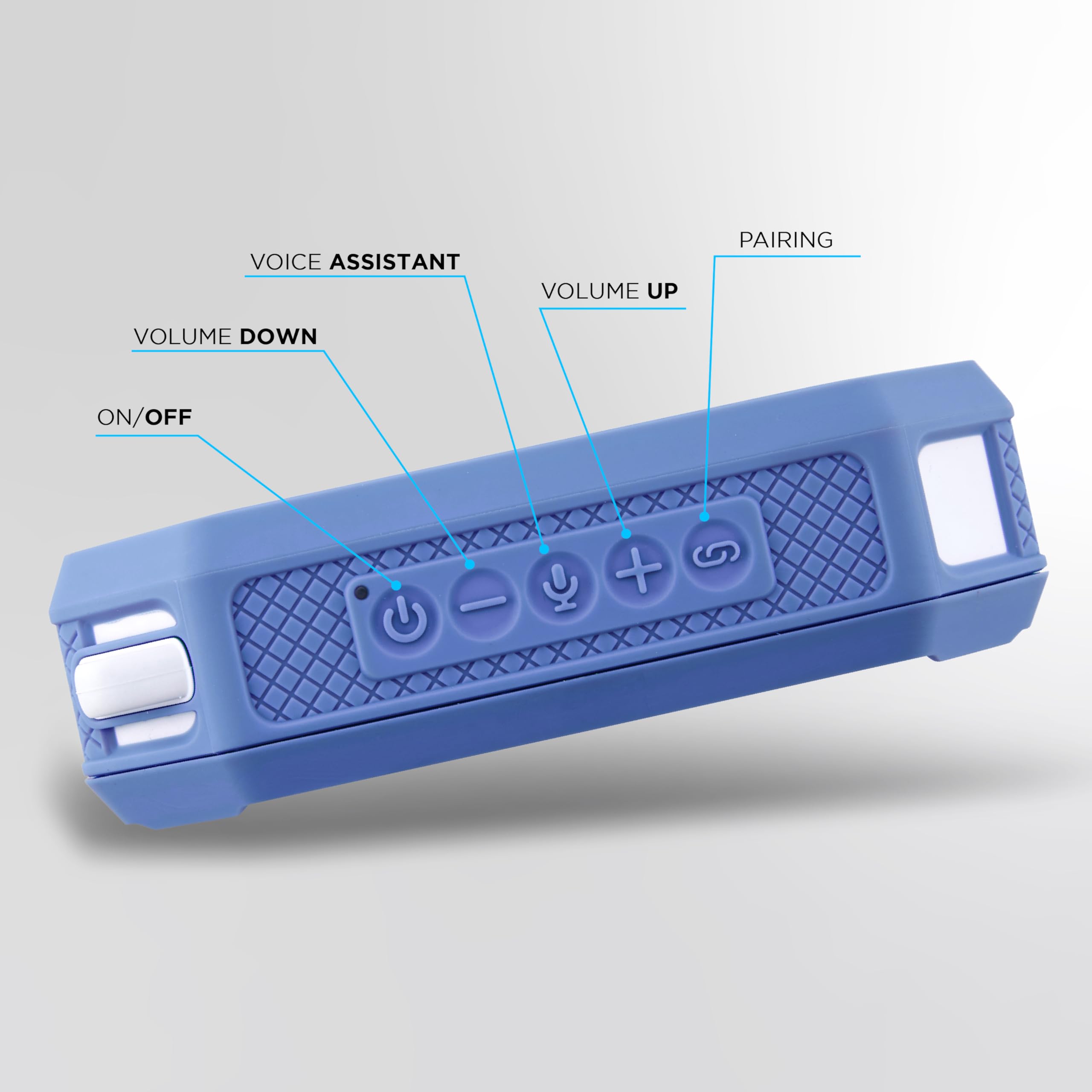 Altec Lansing HYDRAMINI 2.0 Portable Bluetooth Speaker IP67 Waterproof 12h Playtime Periwinkle BlueWhite