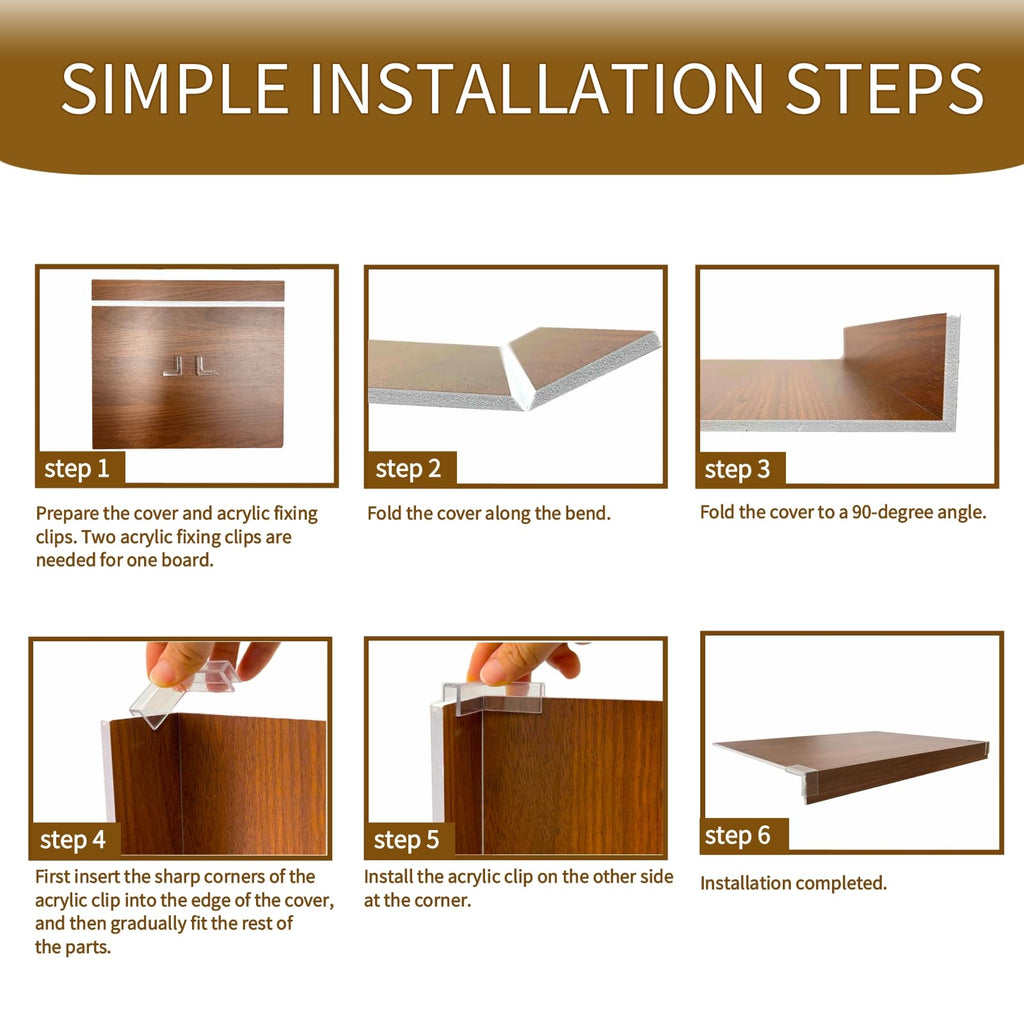 Wire Shelf Covers 16x12 Walnut PVC 4 Pcs Set - $36.75